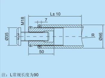 不锈钢转接件Z08的尺寸参数图