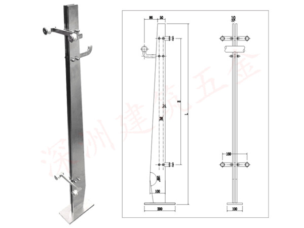 不锈钢栏杆立柱产品实物图